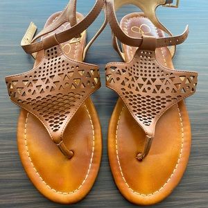 Jessica Simpson leather Brown flat Sandal